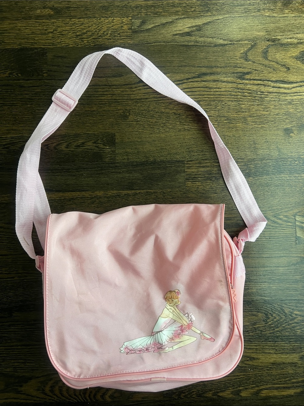 Pink Ballerina Crossbody Bag Messenger Bag Dance Ballet Approx. 14” x 11” x 5”